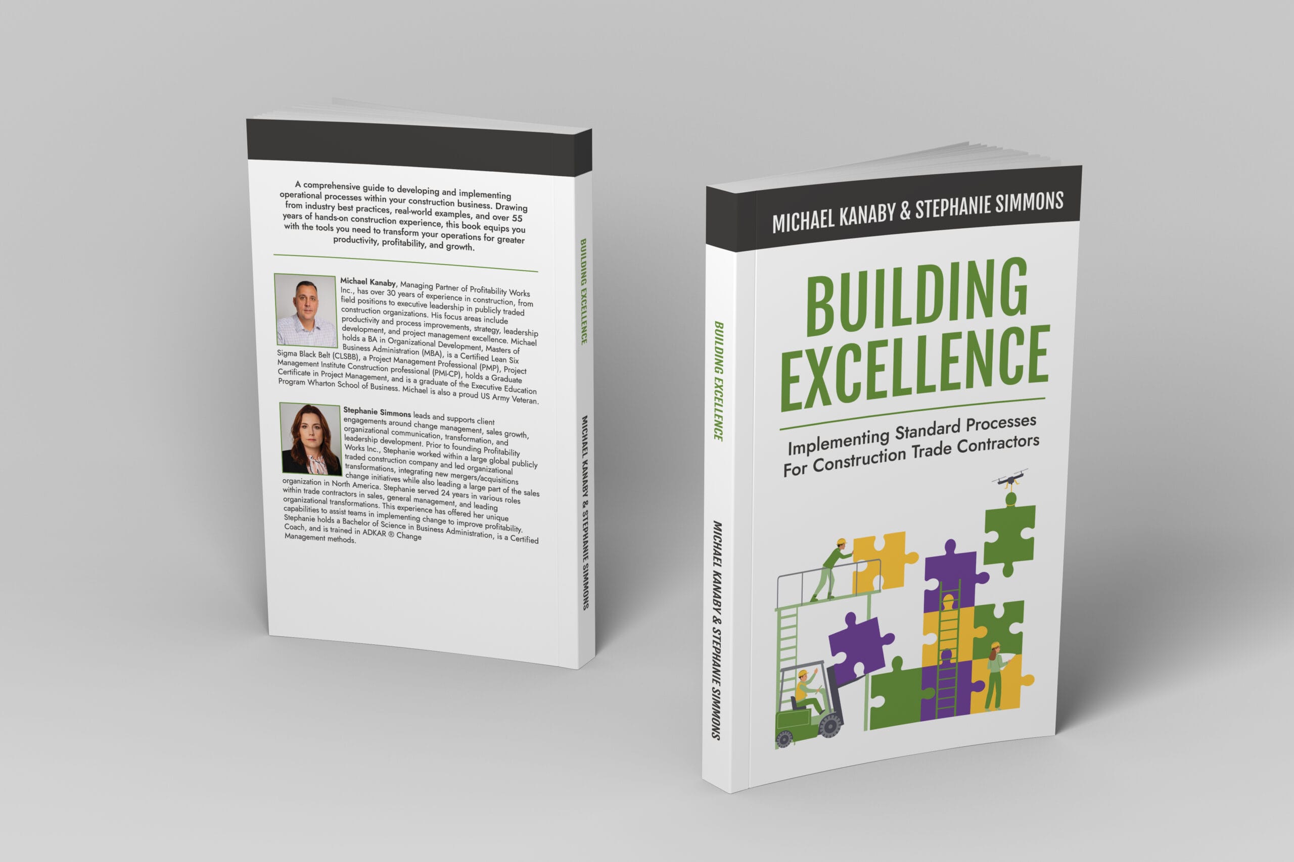 Mockup of a modern building design by Kannaby-Simmons, relating to a construction profitability guide.